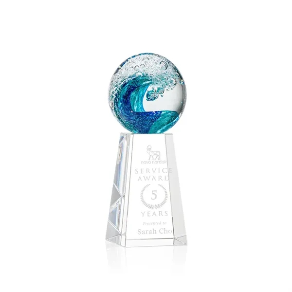 The magnificent Surfside Art Glass award features a beautiful crashing blue... from ASI 84592 St Regis Group / St Regis
