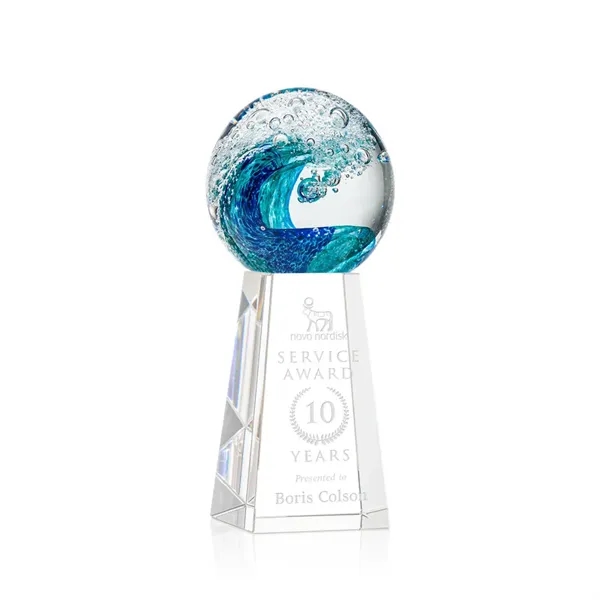 The magnificent Surfside Art Glass award features a beautiful crashing blue... from ASI 84592 St Regis Group / St Regis