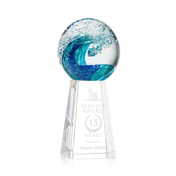 The magnificent Surfside Art Glass award features a beautiful crashing blue... from ASI 84592 St Regis Group / St Regis