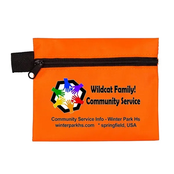 5" x 4 1/4" 210 Denier polyester zippered pouch with loop... from ASI 62660 Innovation Line