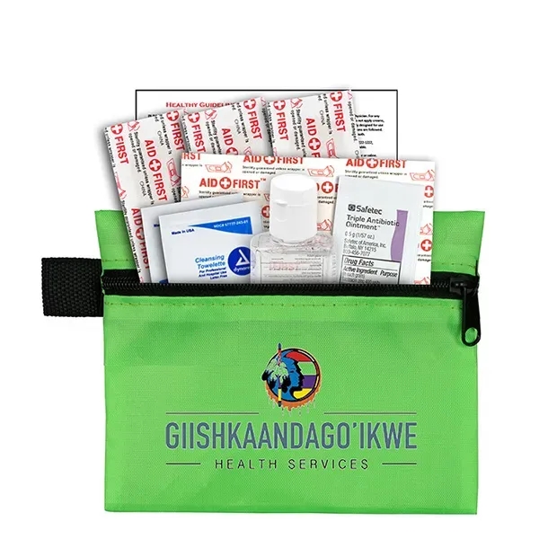 9 piece first aid kit with bandages, citrus-scented hand sanitizer gel,... from ASI 62660 Innovation Line