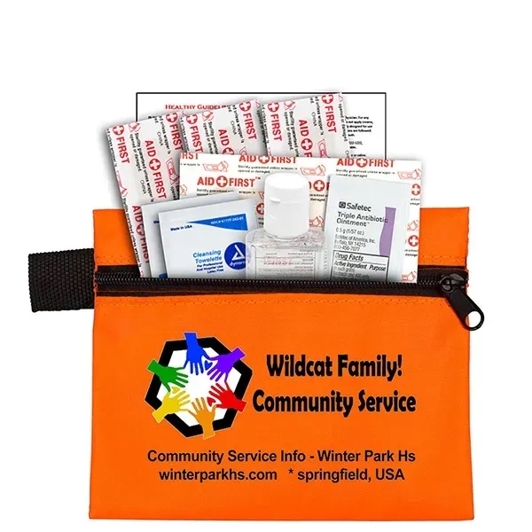 9 piece first aid kit with bandages, citrus-scented hand sanitizer gel,... from ASI 62660 Innovation Line