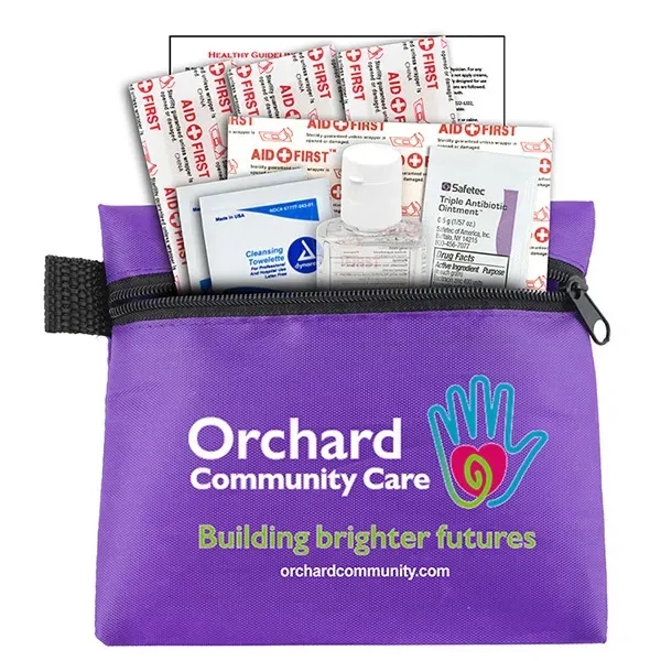 9 piece first aid kit with bandages, citrus-scented hand sanitizer gel,... from ASI 62660 Innovation Line