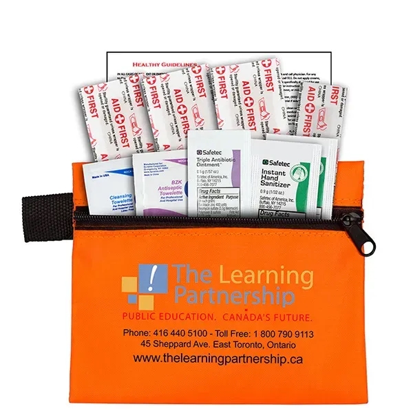 10 piece first aid kit with zippered pouch, bandages, towelettes, hand... from ASI 62660 Innovation Line