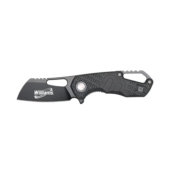 Stylish pocket knife with a 3.5" long black handle with gray... from ASI 46170 Compass Industries Inc