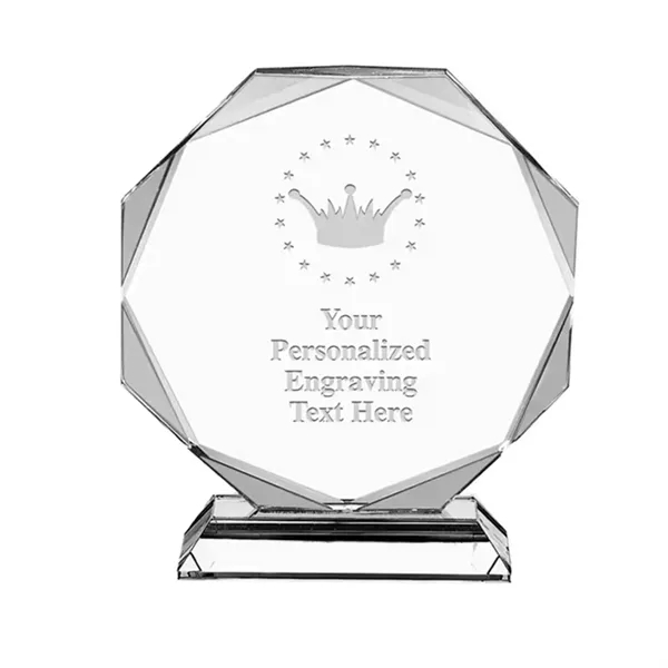 Crystal clear award trophy plus laser engraving on 1 location plus... from ASI 37218 Athena Promo (tm)