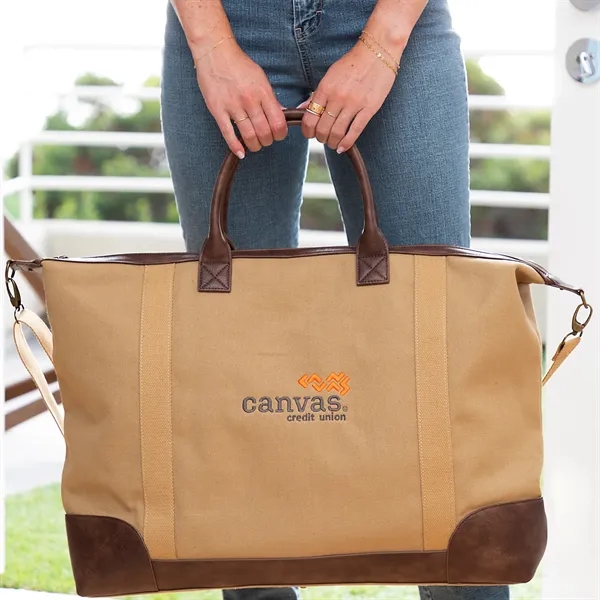 25.98" w x 17.32" h, Recycled canvas exterior with recycled leatherette... from ASI 90913 Terry Town