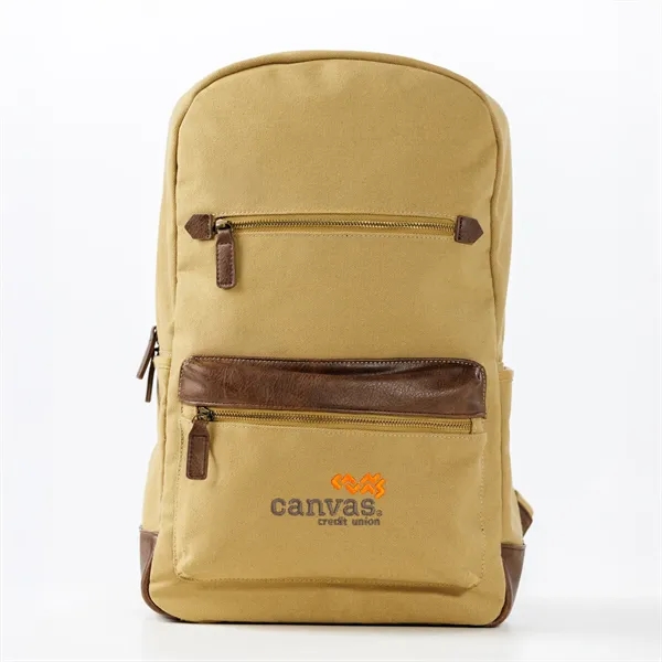 11.41" w x 18.5" h, Recycled canvas exterior with recycled leatherette... from ASI 90913 Terry Town