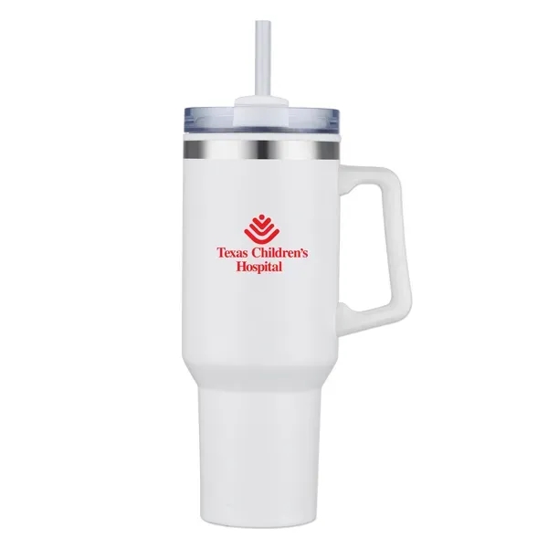 40-ounce stainless steel travel mug with insulation, handle, lid, and straw.... from ASI 98360 WOWLine / WOWLine®
