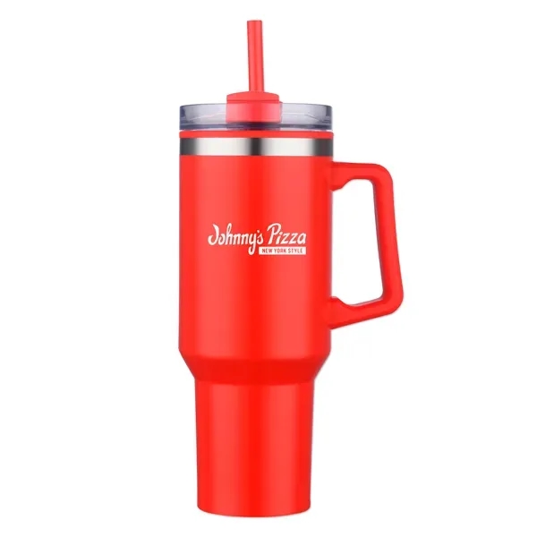 40-ounce stainless steel travel mug with insulation, handle, lid, and straw.... from ASI 98360 WOWLine / WOWLine®