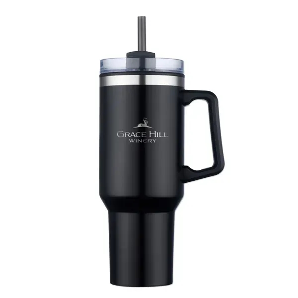 40-ounce stainless steel travel mug with insulation, handle, lid, and straw.... from ASI 98360 WOWLine / WOWLine®
