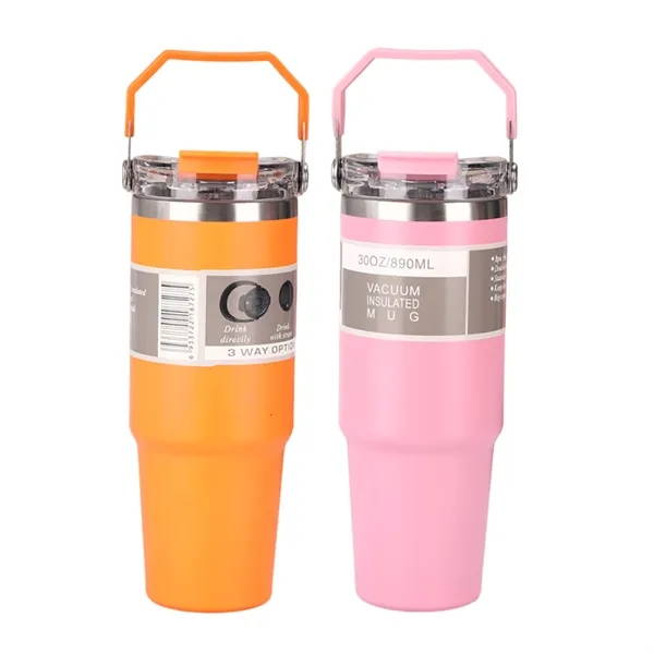 30 oz. double-wall insulated thermal tumbler with handle and imprint option... from ASI 37218 Athena Promo (tm)