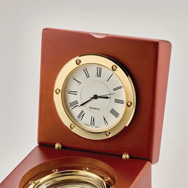 A combination wooden box clock and compass makes a classic executive... from ASI 46170 Compass Industries Inc