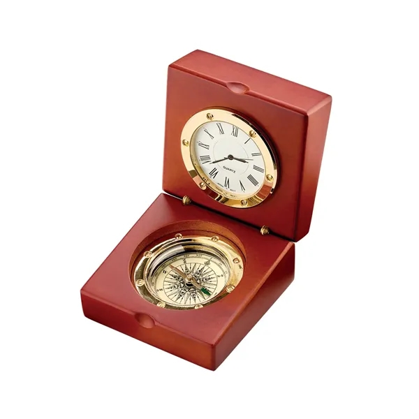 A combination wooden box clock and compass makes a classic executive... from ASI 46170 Compass Industries Inc