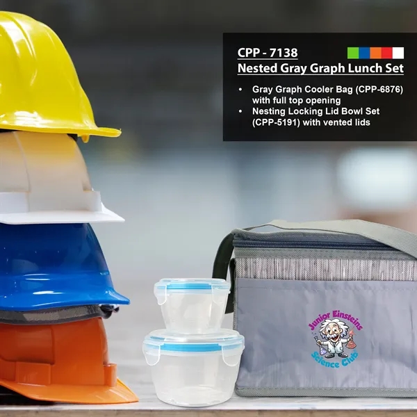 Nested Gray Graph Lunch Set... from ASI 30208 A P Specialties / AP Specialties