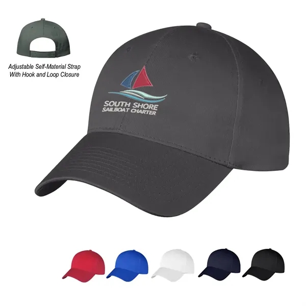 100% Cotton Twill, 6 Panel, Medium Profile Cap, Structured Crown &... from ASI 61125 Hit Promotional Products / Hit®