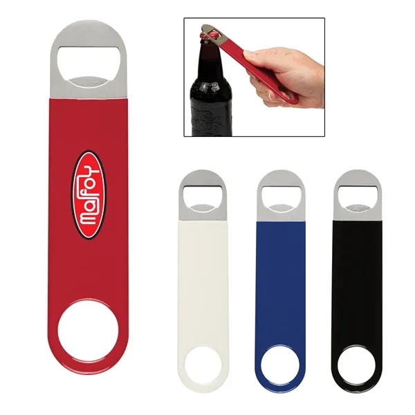 Vinyl coated stainless steel bottle opener in four available colors.... from ASI 61125 Hit Promotional Products / Hit®