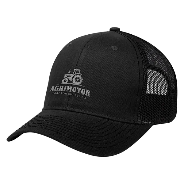 Mesh back cap with 100% brushed cotton twill crown, pre-curved visor,... from ASI 61125 Hit Promotional Products / Hit®