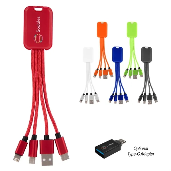 4-in-1 charging buddy, compatible with Apple® 8-Pin, Micro USB and Type-C... from ASI 61125 Hit Promotional Products / Hit®