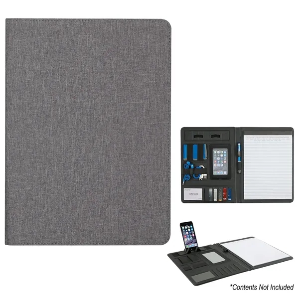 Polyester heather padfolio with 30 lined pages and various slots for... from ASI 61125 Hit Promotional Products / Hit®