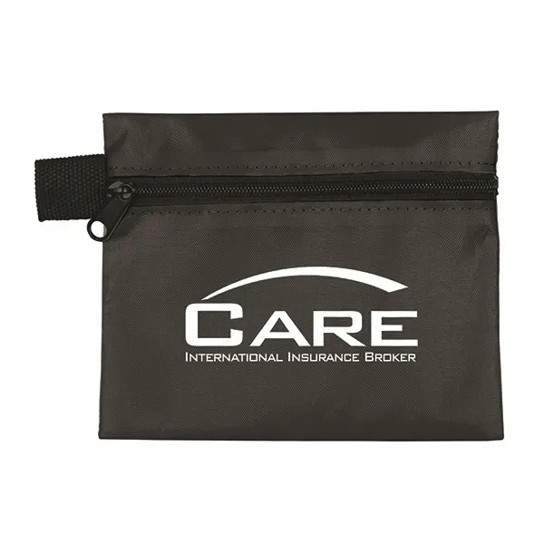 5" x 4 1/4" vinyl and polyester zip pouch with two... from ASI 62660 Innovation Line