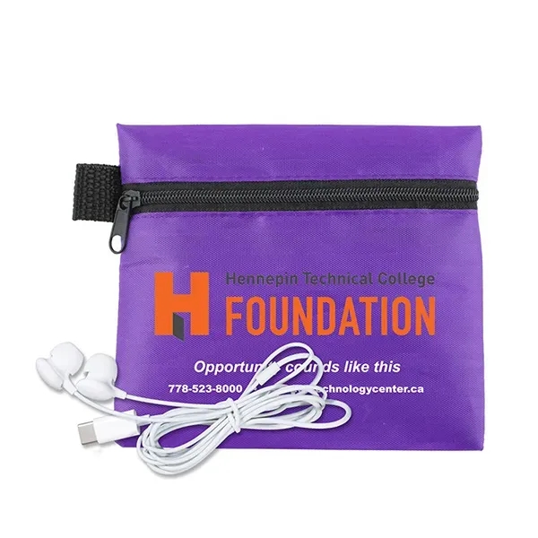 Tech kit with a 5" x 4 1/4" zipper pouch and... from ASI 62660 Innovation Line