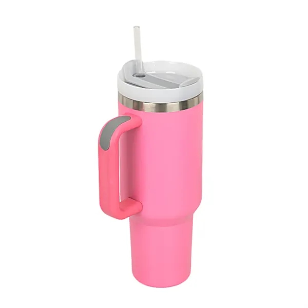 40 oz. double-wall insulated stainless steel tumbler with straw lid with... from ASI 37218 Athena Promo (tm)