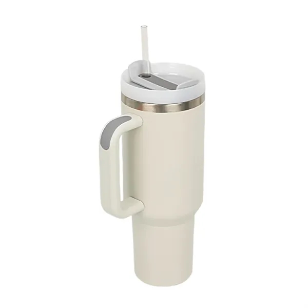 40 oz. double-wall insulated stainless steel tumbler with straw lid with... from ASI 37218 Athena Promo (tm)