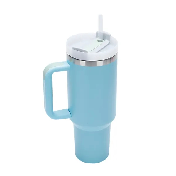 40 oz. double-wall insulated stainless steel tumbler with straw lid with... from ASI 37218 Athena Promo (tm)