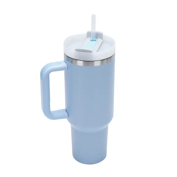 40 oz. double-wall insulated stainless steel tumbler with straw lid with... from ASI 37218 Athena Promo (tm)