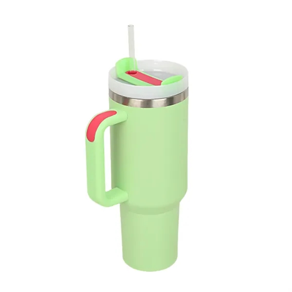 40 oz. double-wall insulated stainless steel tumbler with straw lid with... from ASI 37218 Athena Promo (tm)