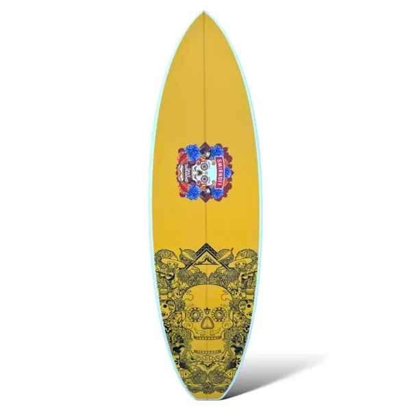 Custom 6' hand-glassed surfboard with wood stringer, bi-ax glass, and resin.... from ASI 72657 Active Life Promo / Action Sports Promo