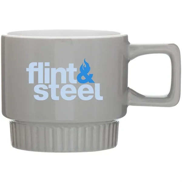 11 oz stackable ceramic mug with glossy colored exterior, glossy white... from ASI 51197 ETS Express, LLC