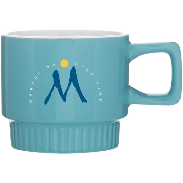 11 oz stackable ceramic mug with glossy colored exterior, glossy white... from ASI 51197 ETS Express, LLC