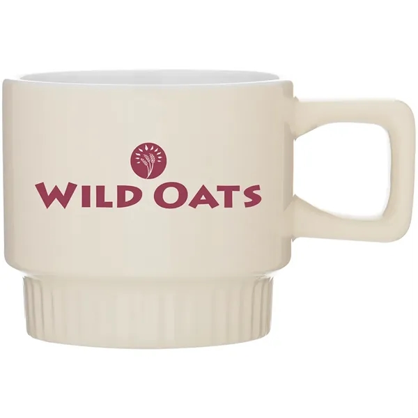 11 oz stackable ceramic mug with glossy colored exterior, glossy white... from ASI 51197 ETS Express, LLC