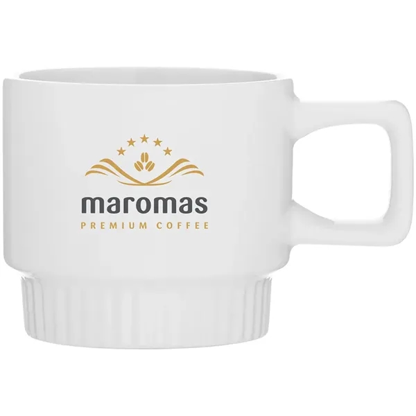 11 oz stackable ceramic mug with glossy colored exterior, glossy white... from ASI 51197 ETS Express, LLC