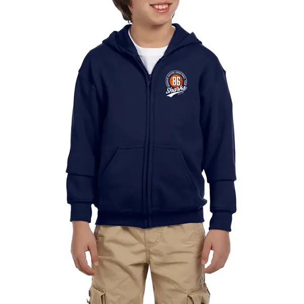 Youth hooded sweatshirt (7.75 oz.) made from a blend of 50%... from ASI 39552 BEL Promo
