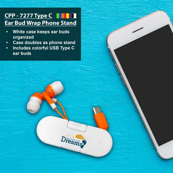 Type C Ear Bud Wrap Phone Stand... from ASI 30208 A P Specialties / AP Specialties