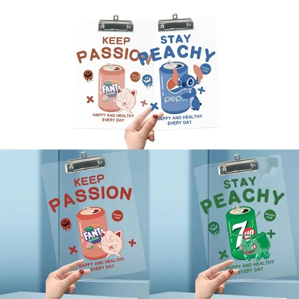 Transparent acrylic clipboard with metal clip plus full color printing on... from ASI 37218 Athena Promo (tm)