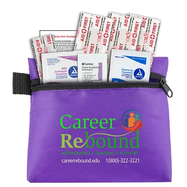 8-piece first aid kit in 5" x 4 1/4" polyester and... from ASI 62660 Innovation Line