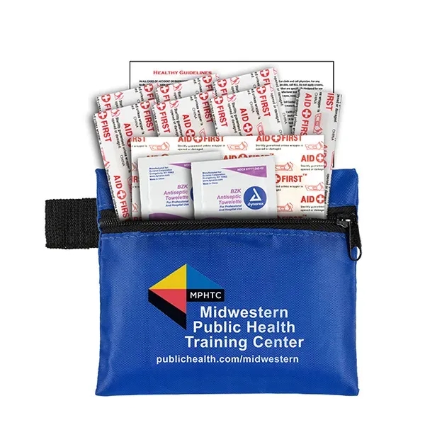 13 piece first aid kit with a zippered pouch, bandages, antiseptic... from ASI 62660 Innovation Line