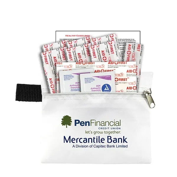 13 piece first aid kit with a zippered pouch, bandages, antiseptic... from ASI 62660 Innovation Line