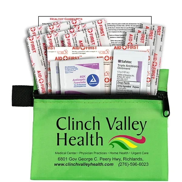 14 piece first aid kit with a zippered pouch, bandages, antibiotic... from ASI 62660 Innovation Line