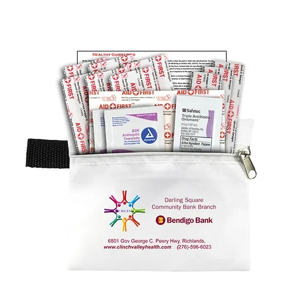 14 piece first aid kit with a zippered pouch, bandages, antibiotic... from ASI 62660 Innovation Line
