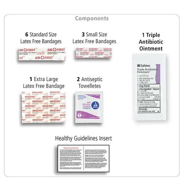 14 piece first aid kit with a zippered pouch, bandages, antibiotic... from ASI 62660 Innovation Line