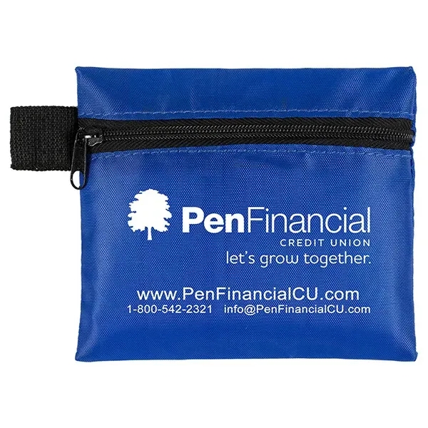 19 piece first aid kit with zippered pouch, bandages, antiseptic towelettes,... from ASI 62660 Innovation Line