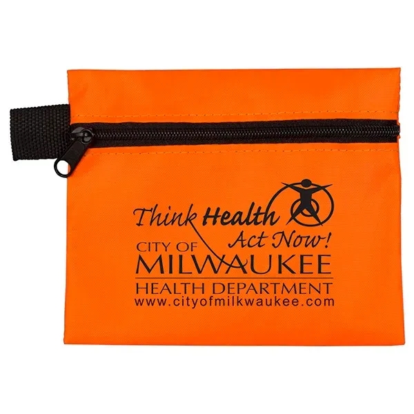 19 piece first aid kit with zippered pouch, bandages, antiseptic towelettes,... from ASI 62660 Innovation Line