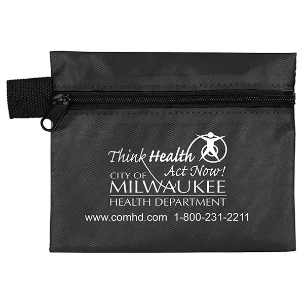 19 piece first aid kit with zippered pouch, bandages, antiseptic towelettes,... from ASI 62660 Innovation Line