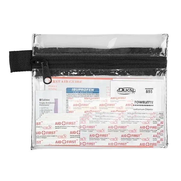 19 piece first aid kit with zippered pouch, bandages, antiseptic towelettes,... from ASI 62660 Innovation Line