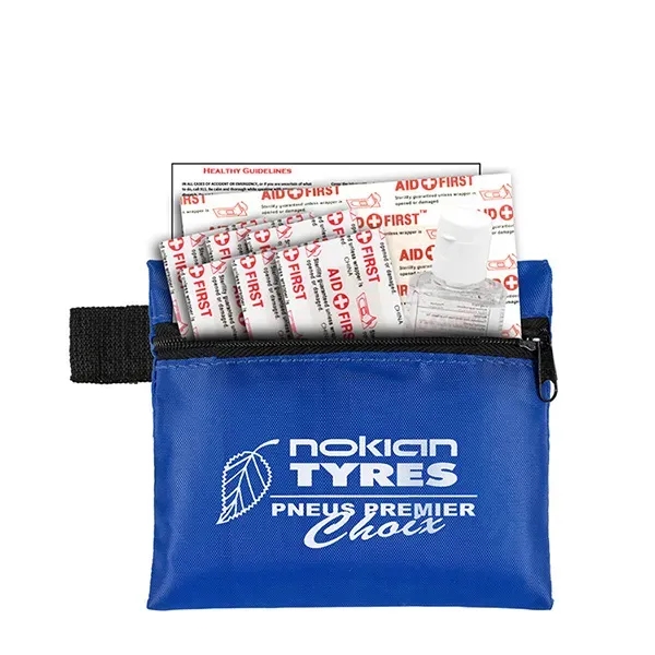 Zippered first aid pouch with hand sanitizer and bandages... from ASI 62660 Innovation Line